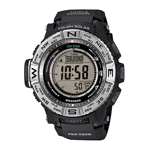 Casio Pro Trek Mens Multi-Function Digital Black Strap Watch Prw3500-1cr, One Size