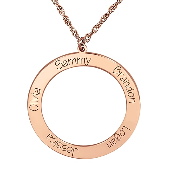Personalized Open Circle Names Pendant Necklace