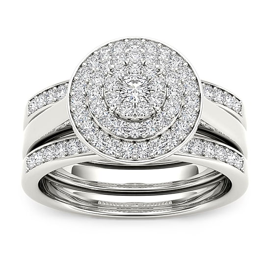 Womens 3/8 CT. T.W. Natural White Diamond 10K Gold Round Bridal Set