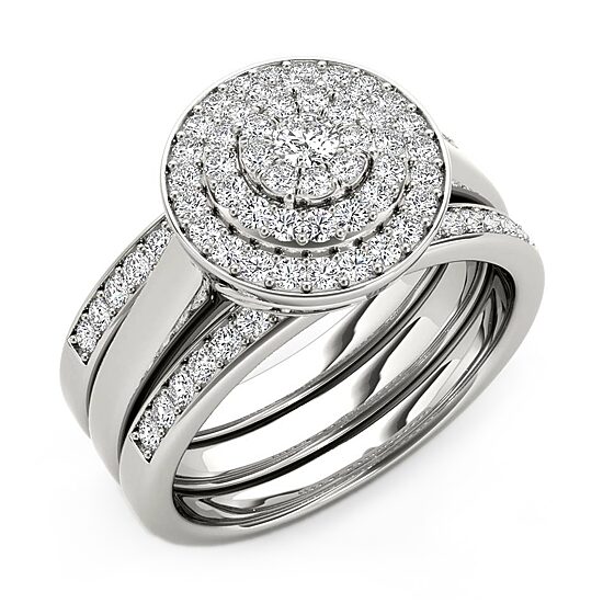 Womens 3/8 CT. T.W. Natural White Diamond 10K Gold Round Bridal Set