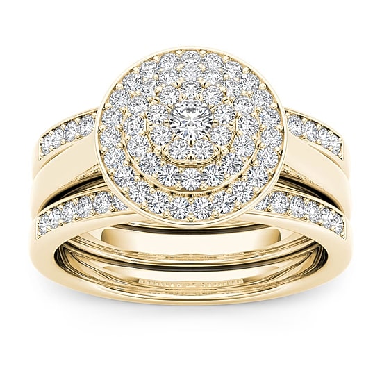 Womens 3/8 CT. T.W. Natural White Diamond 10K Gold Round Bridal Set