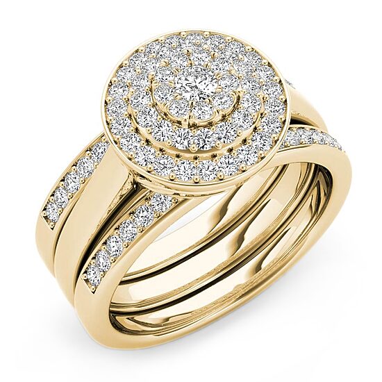 Womens 3/8 CT. T.W. Natural White Diamond 10K Gold Round Bridal Set