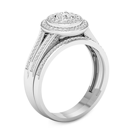 Womens 1/3 CT. T.W. Natural White Diamond 10K Gold Round Bridal Set
