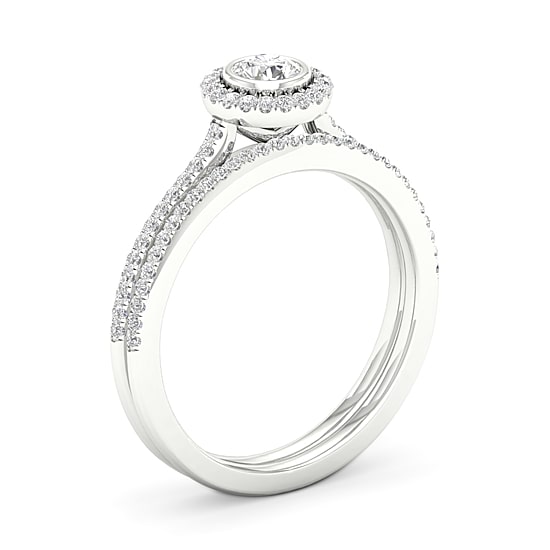 Womens 3/8 CT. T.W. Natural White Diamond 10K Gold Round Bridal Set