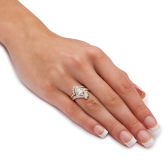 Womens 1 3/4 CT. T.W. Cubic Zirconia 14K Gold Over Brass Bridal Set