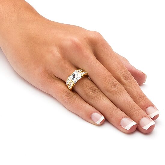 Womens 3 CT. T.W. Cubic Zirconia 14K Gold Over Brass Bridal Set