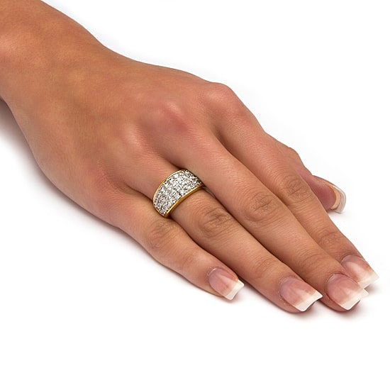 Womens 1 1/4 CT. T.W. Cubic Zirconia 14K Gold Over Brass Cocktail Ring