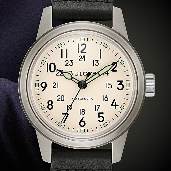 Bulova Classic Mens Black Leather Strap Watch 96a246
