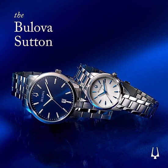 Bulova Sutton Mens Silver Tone Stainless Steel Bracelet Watch 96b338