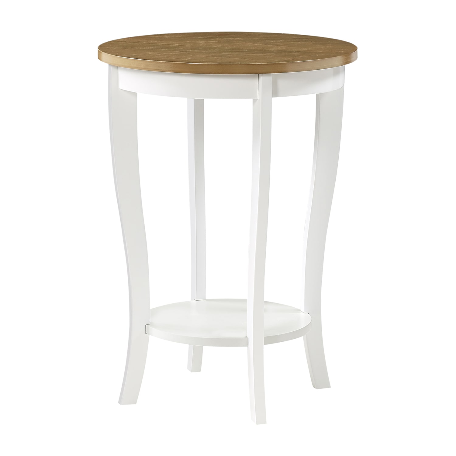 American Heritage Round End Table with Shelf