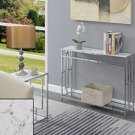 Town Square Chrome Console Table
