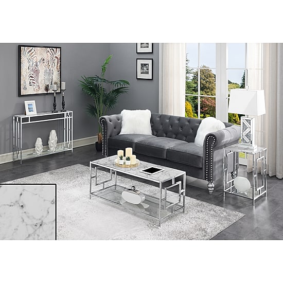 Town Square Chrome Console Table