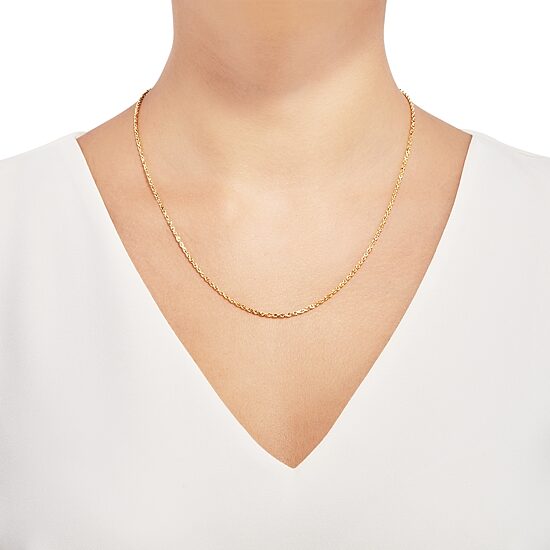 Unisex Adult 14K Gold 20 Inch Rope Chain Necklace