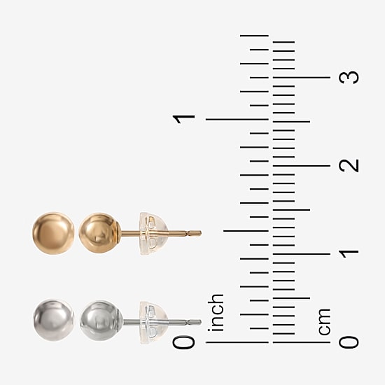 Girls 14K Gold Ball Earring Set