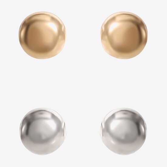 Girls 14K Gold Ball Earring Set