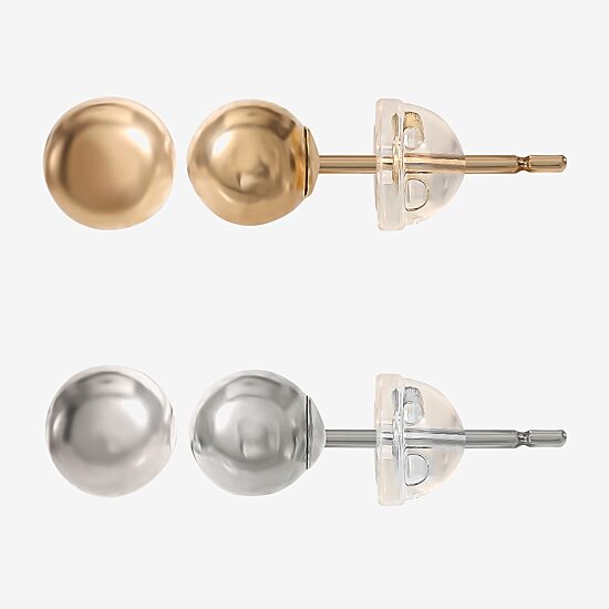 Girls 14K Gold Ball Earring Set