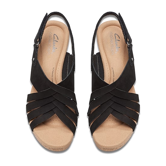 Clarks Womens Giselle Ivy Wedge Sandals