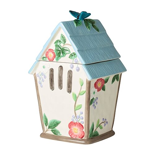 Certified International Flora Dishwasher Safe Ceramic Cookie Jar, One Size, Blue