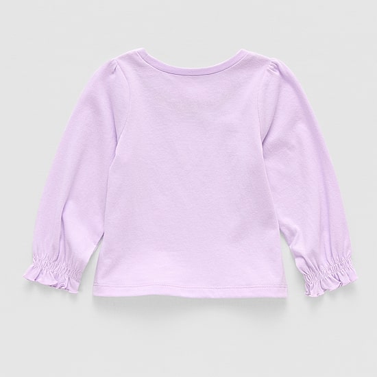 Okie Dokie Baby Girls Round Neck Long Sleeve Regular Fit Graphic T-Shirt