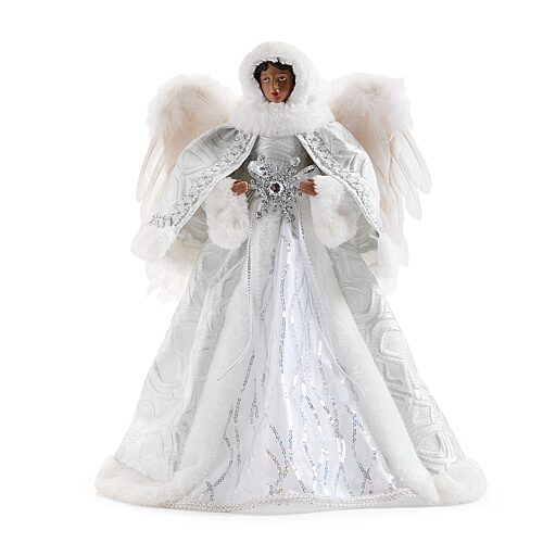 North Pole Trading Co . Christmas Santa Figurine In White