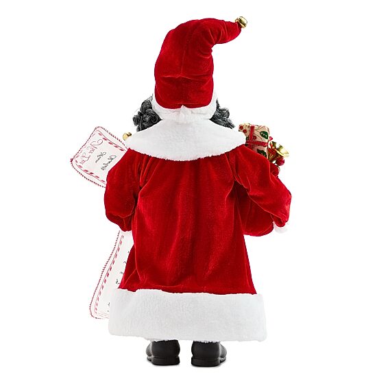 North Pole Trading Co. African American 18" List Christmas Santa Figurine
