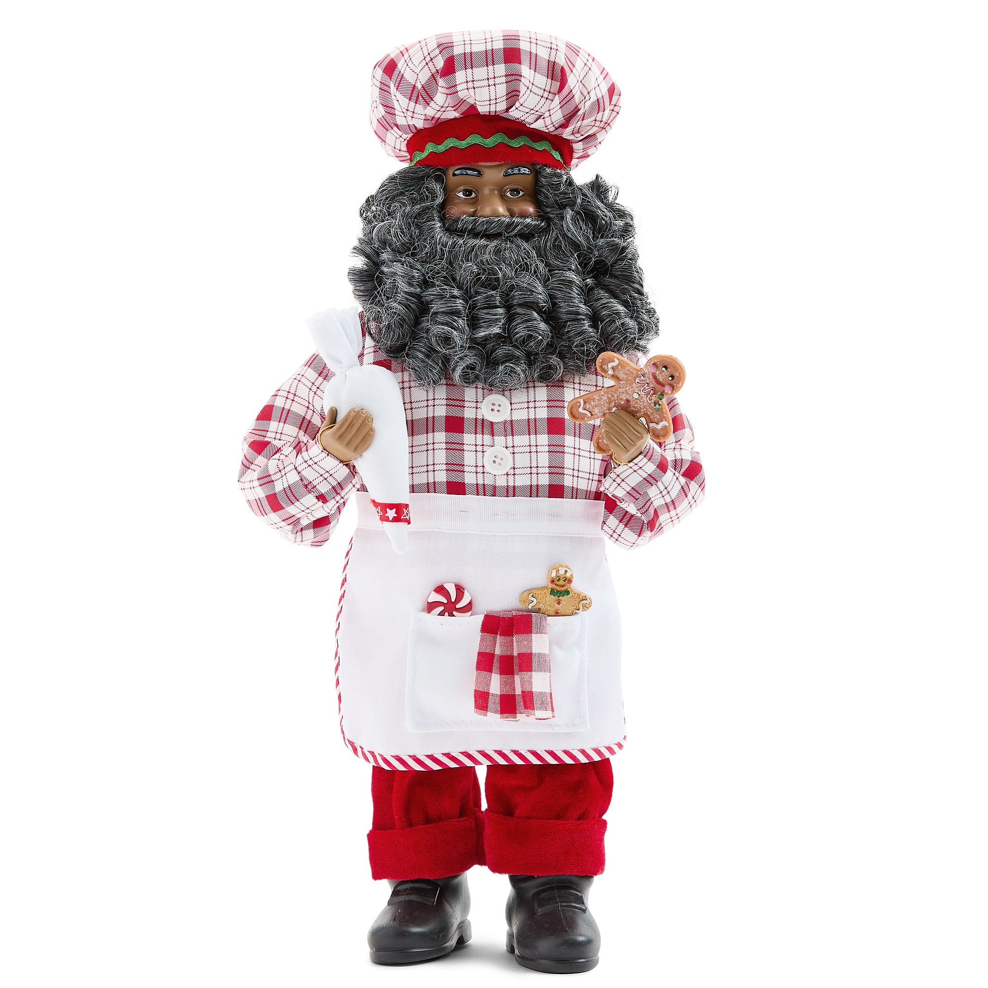 North Pole Trading Co. African American 18" Baker Christmas Santa Figurine