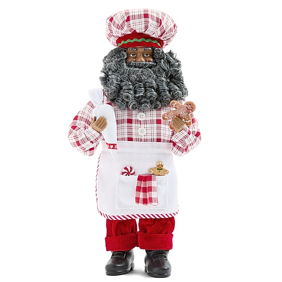 North Pole Trading Co. African American 18" Baker Christmas Santa Figurine