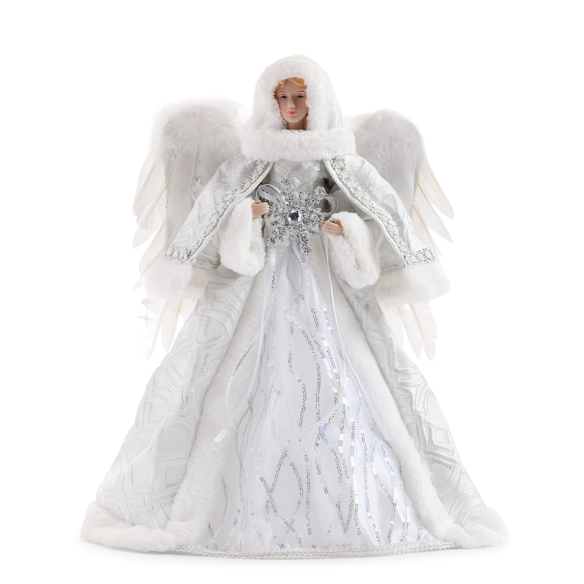 North Pole Trading Co. 16" White And Silver Angel Christmas Santa Figurine