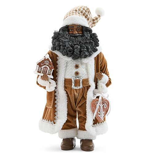 North Pole Trading Co . Christmas Santa Figurine In Yellow