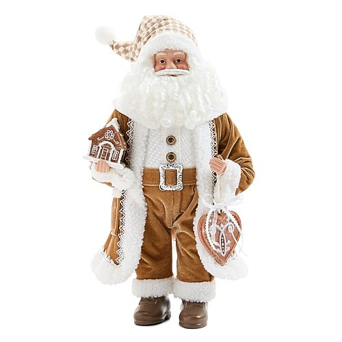 North Pole Trading Co . Christmas Santa Figurine In Yellow