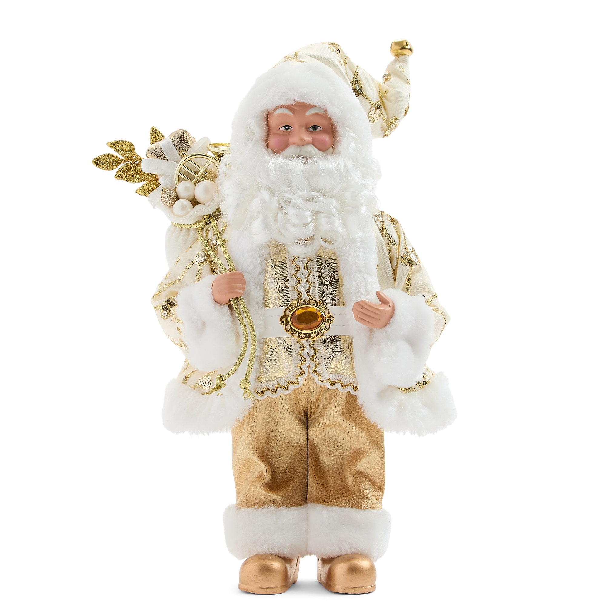 North Pole Trading Co. 12" Gold Christmas Santa Figurine