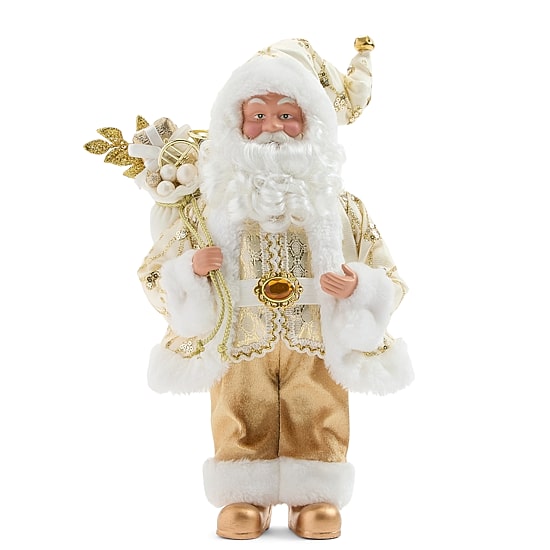 North Pole Trading Co. 12" Gold Christmas Santa Figurine