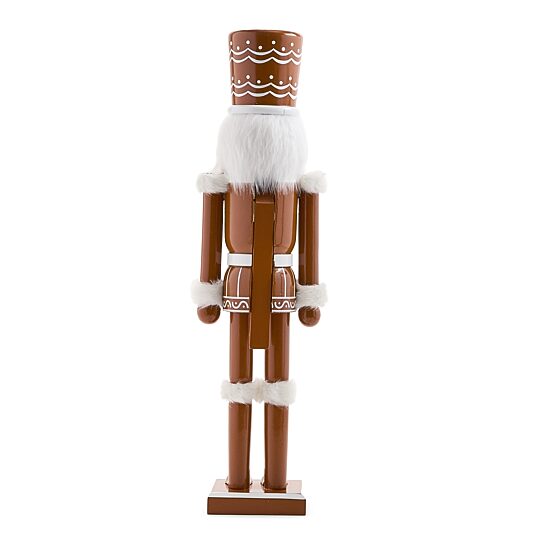 North Pole Trading Co. 20" Gingerbread Wood Christmas Nutcracker