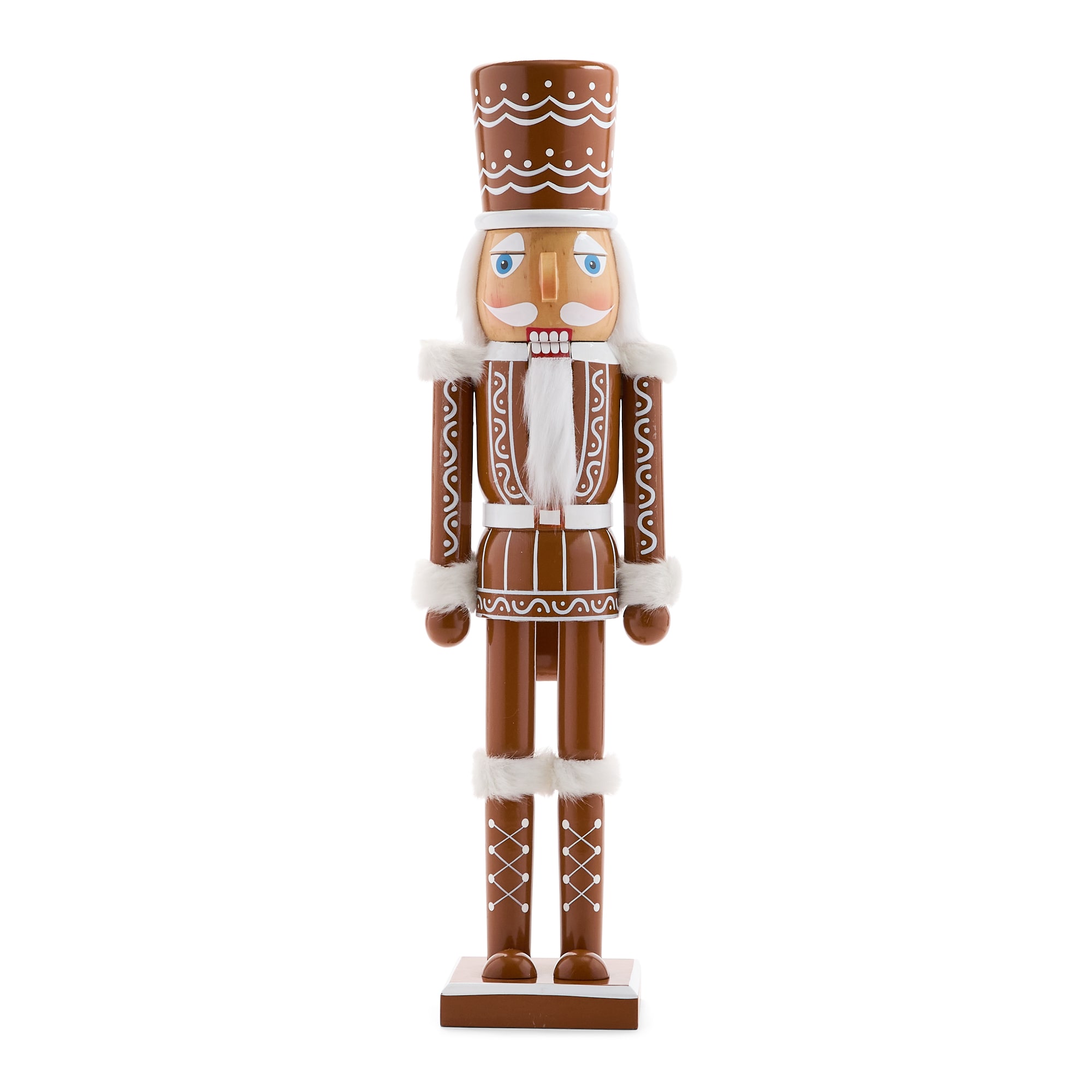 North Pole Trading Co. 20" Gingerbread Wood Christmas Nutcracker