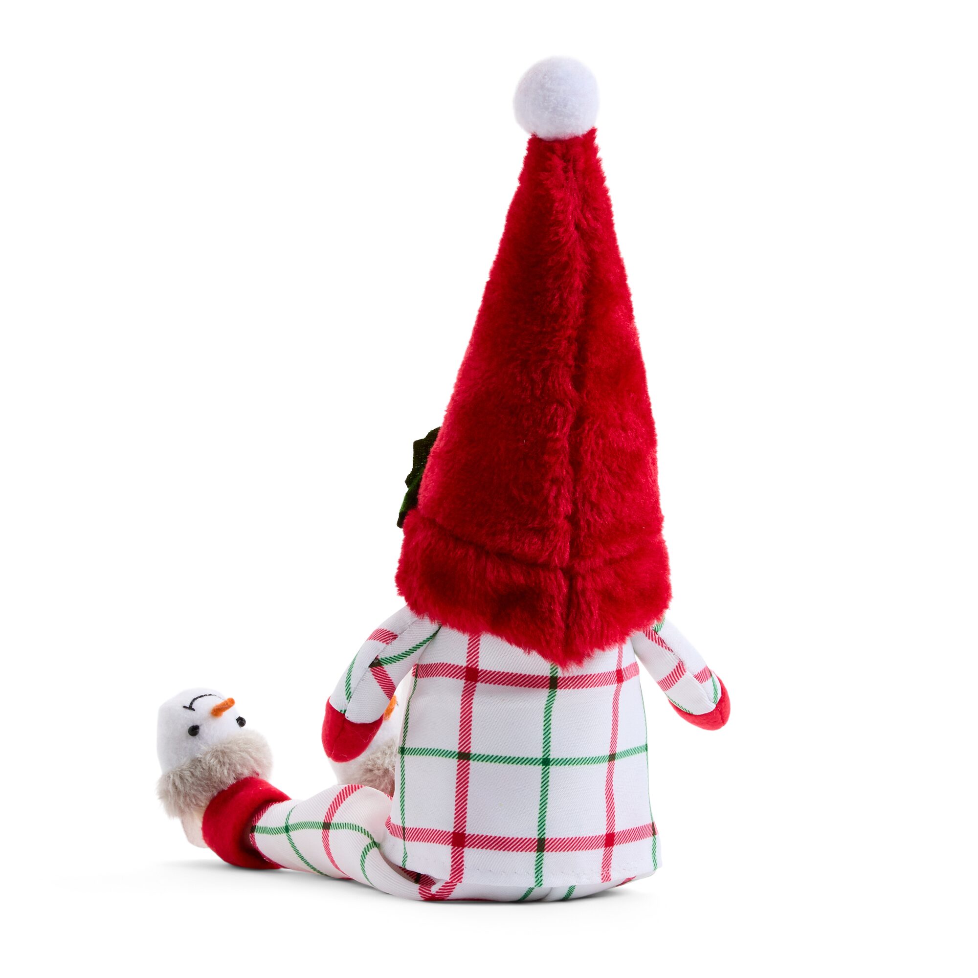 North Pole Trading Co. 15 Med Plaid Pjs Christmas Gnome