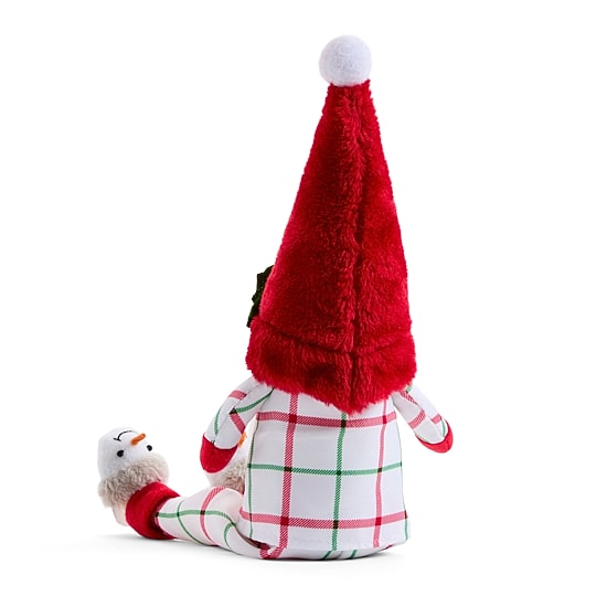 North Pole Trading Co. 15" Plaid Pjs Christmas Gnome