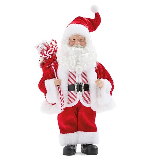North Pole Trading Co. 12" Candy Stripe Vest Christmas Santa Figurine