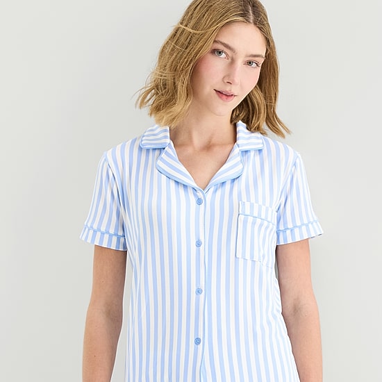 Jaclyn Womens Short Sleeve 2-pc. Pajama Set