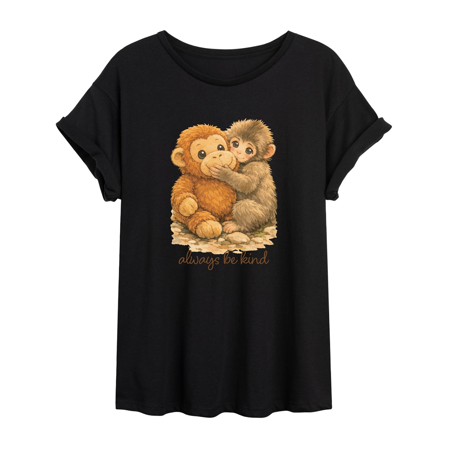 Womens Juniors Crew Neck Short Sleeve Oversized Graphic T-Shirt