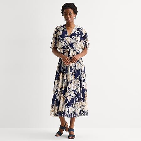 Studio 1 Womens Keyhole Neck Sleeveless Maxi Dress, Color: Navy