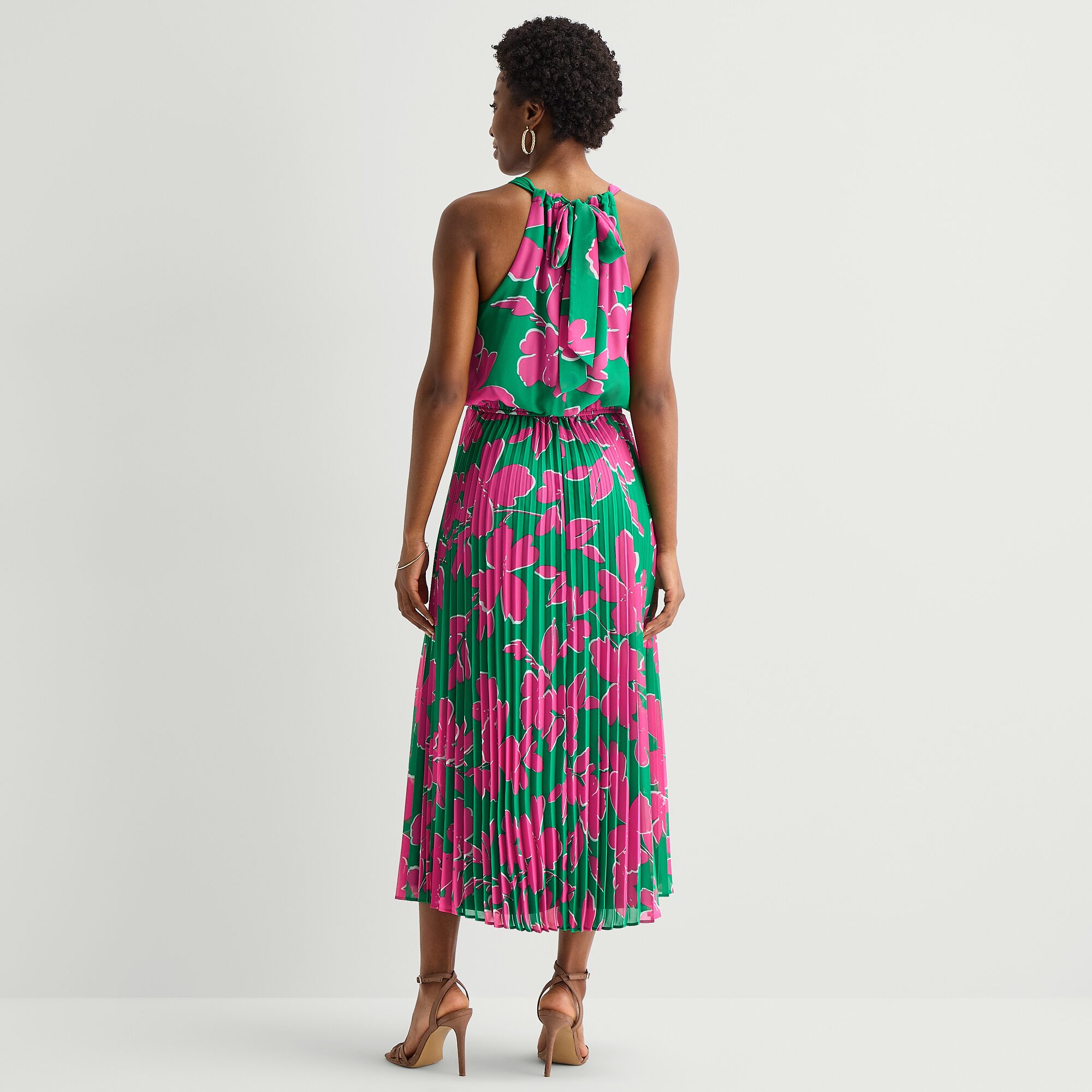 Sandra Darren Womens Round Neck Sleeveless Maxi Dress