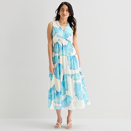 marc new york fit and flare dress Marc New York Womens Sleeveless Floral Midi Fit + Flare Dress