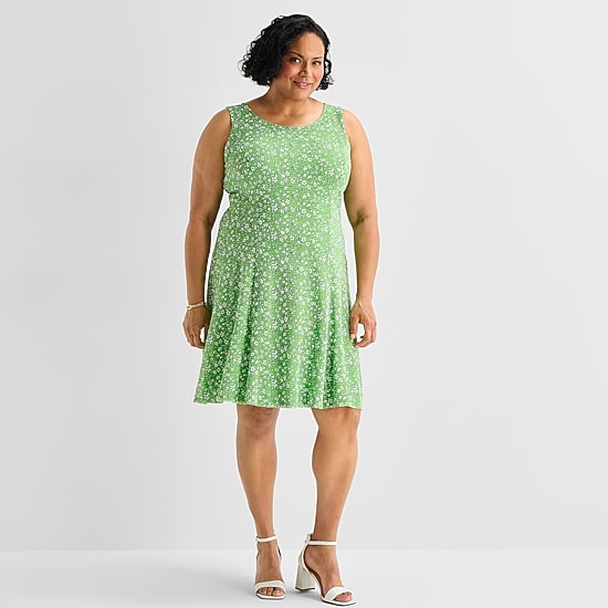 Perceptions Womens Plus Floral Jacket Dress