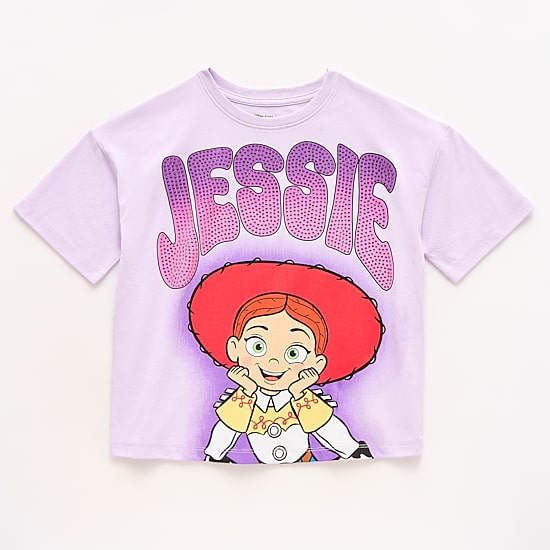 Disney Collection Little & Big Kid Girls Crew Neck Short Sleeve Regular Fit Jessie Toy Story Graphic T-Shirt
