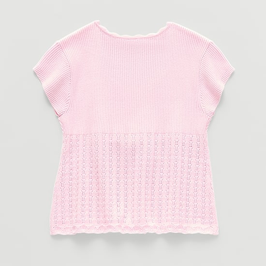 Thereabouts Little & Big Kid Girls Scallop Neck Short Sleeve Pullover Sweater
