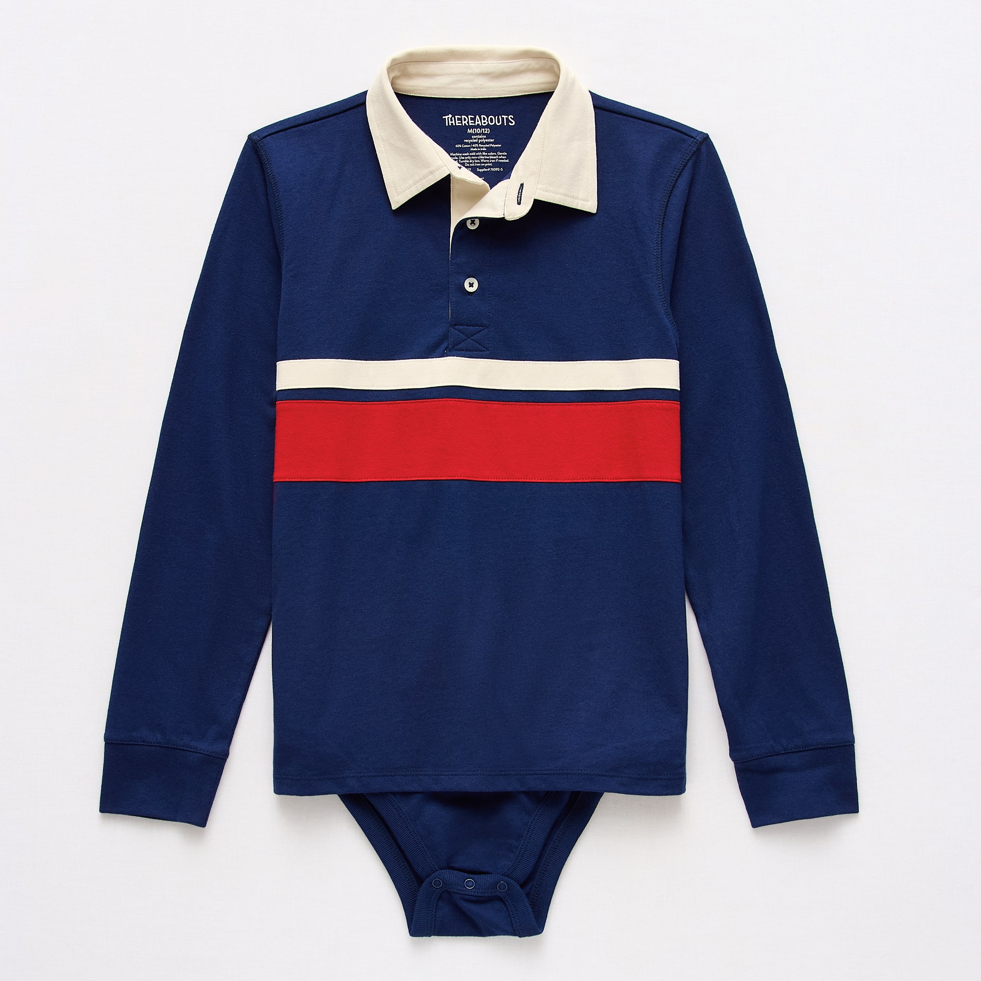 Thereabouts Little & Big Kid Boys Bodysuit Closure Easy-on + Easy-off Adaptive Long Sleeve Bodysuit