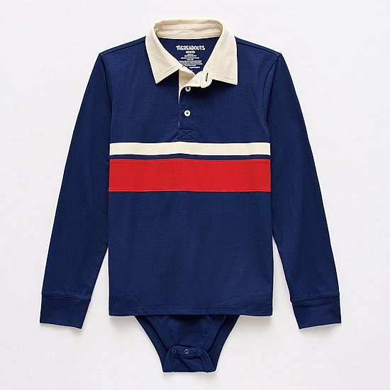 Thereabouts Little & Big Kid Boys Bodysuit Closure Easy-on + Easy-off Adaptive Long Sleeve Bodysuit