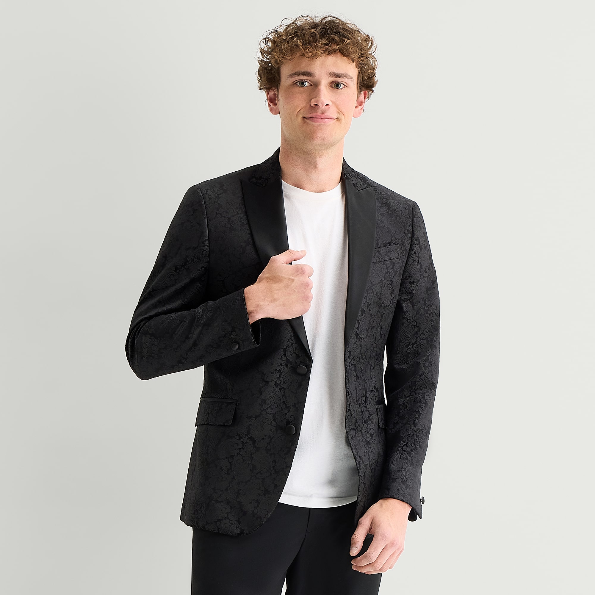 J. Ferrar Evening Edition Mens Paisley Slim Fit Tuxedo Jacket