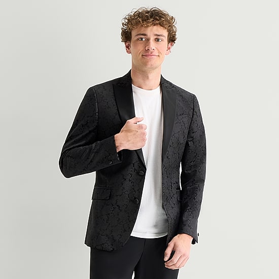 J. Ferrar Evening Edition Mens Paisley Slim Fit Tuxedo Jacket