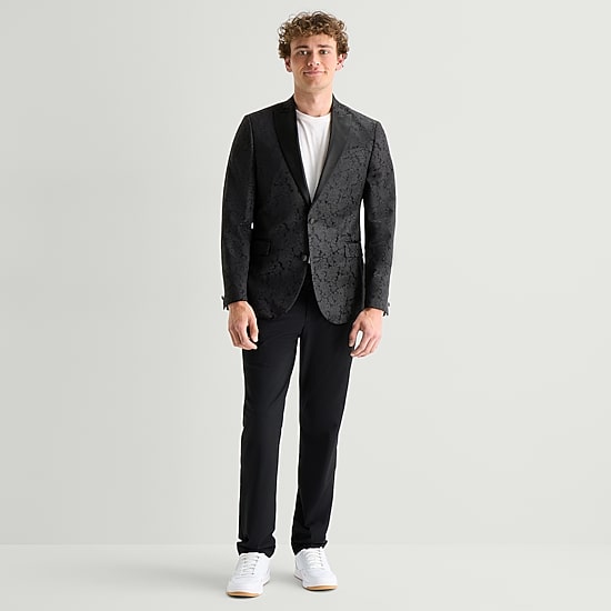 J. Ferrar Evening Edition Mens Paisley Slim Fit Tuxedo Jacket